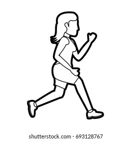 running vector illustration