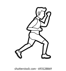 running vector illustration
