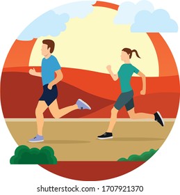 Running vector illustration art design