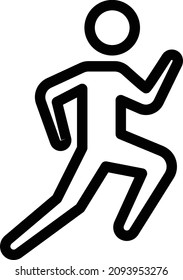 running Vector illustration on a transparent background. Premium quality symbols. Stroke vector icon for concept and graphic design.