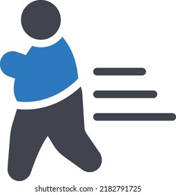 running Vector illustration on a transparent background. Premium quality symmbols. Glyphs vector icons for concept and graphic design. 
