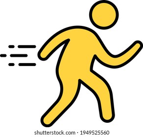 running vector line colour icon