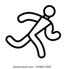 running Vector Line Icon Design