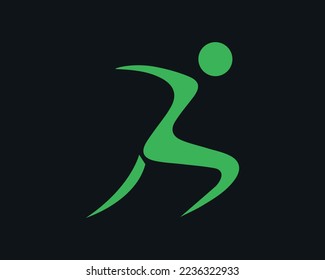 Running vector logo design concept. Modern Summer Sports Logo Symbol - Marathon Athlete Silhouette.