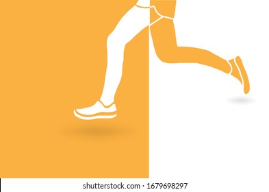 vectorial de fondo amarillo y blanco, fondo de concepto deportivo y de competición. jog concepto de bienestar. Ilustración vectorial.