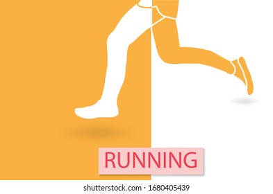 vectorial de fondo amarillo y blanco, fondo de concepto deportivo y de competición. jog concepto de bienestar. Ilustración vectorial.