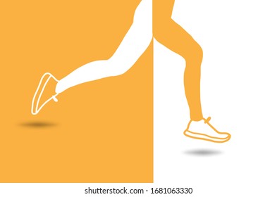 vectorial de fondo amarillo y blanco, fondo de concepto deportivo y de competición. jog concepto de bienestar. Ilustración vectorial.