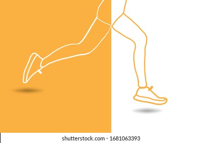 vectorial de fondo amarillo y blanco, fondo de concepto deportivo y de competición. jog concepto de bienestar. Ilustración vectorial.