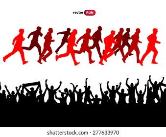 Running vector silhouettes