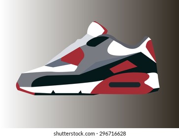 running vector symbol illustration white shoes footwear