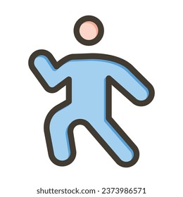 Running Vector Thick Line Filled Colors Icon For Personal And Commercial Use.
