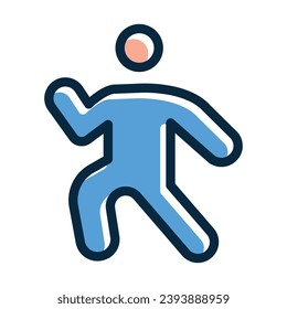 Running Vector Thick Line Filled Dark Colors Icons For Personal And Commercial Use.
