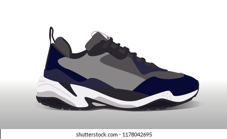 Running vectoral sneakers