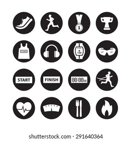 Running Vector,running Icon Set