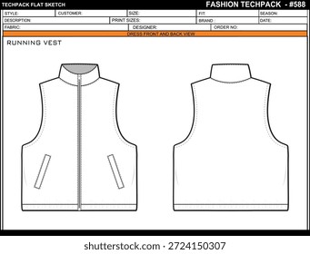 EXECUTANDO VEST EASY EDITÁVEL VAZIO TECHPACK LAYOUT DESIGN DE MODELO