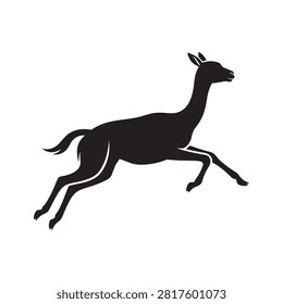 Running Vicuna Silhouette Vector Illustration