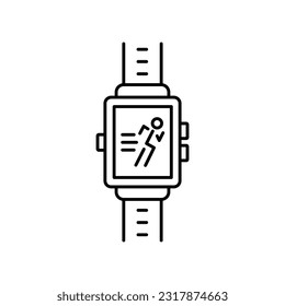 Running Watch Outline Vektorsymbol, das leicht zu bearbeiten oder zu ändern ist  

