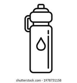 Running Water Bottle Icon. Outline Running Water Bottle Vector Icon For Web Design Isolated On White Background