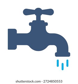 Fließendes Wasser Symbol blau flach Vektor Design Wasserhahn Strom Symbol Sanitär Küche Bad Versorgung Grafik Element Zeichen