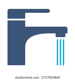 fließendes Wasser Symbol blau flach Vektor Design Wasserhahn Strom Symbol Sanitär Küche Bad Versorgung Fluss Grafik Element Zeichen