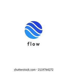 running water logo in round shape