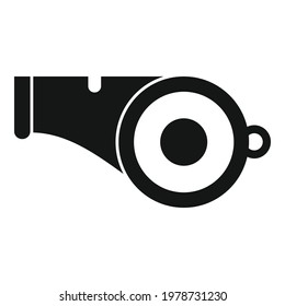 Icono de silbido en ejecución. Ilustración simple del icono del vector del silbato en ejecución para el diseño web aislado en fondo blanco