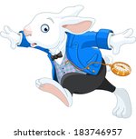 Running White Rabbit with pocket watch