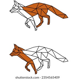 Running wild fox, geometrical art