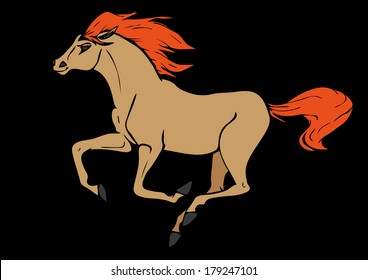 Running wild horse in vector