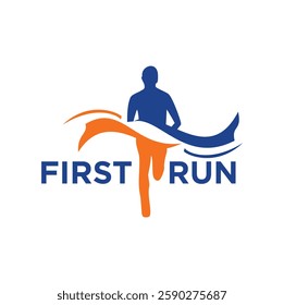 Running Winner Logo Design Vector