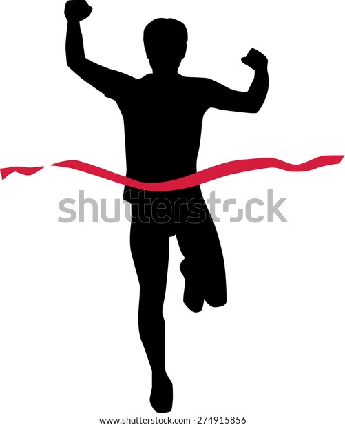 Running Winner Silhouette Stock Vector (Royalty Free) 274915856 ...