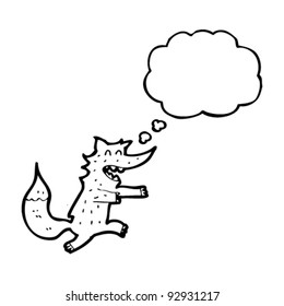 running wolf cartoon