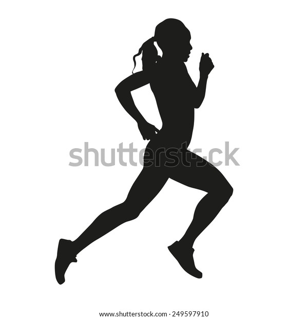 Running Woman Stock Vector (Royalty Free) 249597910 | Shutterstock