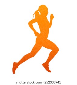 Running Woman. Abstract Isolated Vector Silhouette