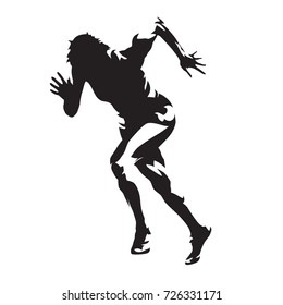 Running woman, abstract vector silhouette