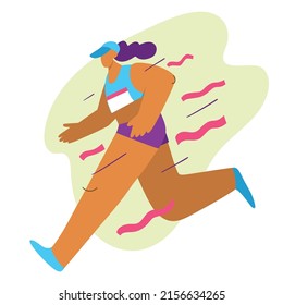 Running Woman. Athlete woman, marathon