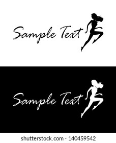 running woman, business card concept