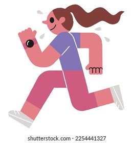 Running woman design element for website, application, printing, document, poster design, etc.