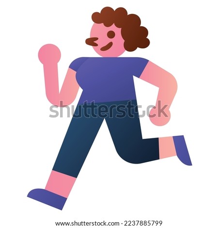 Running woman design element for website, application, printing, document, poster design, etc.