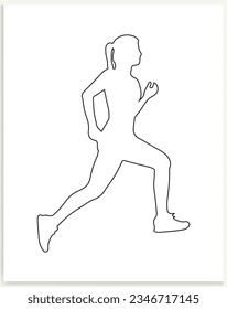 Running woman flat icon for exercise apps and websites