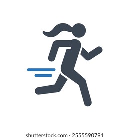 Running Woman Icon on white background