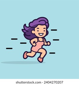 Running Woman Icon Vector Illustration
