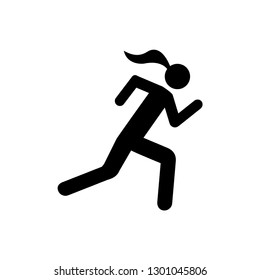 Running Woman Icon Vector Template