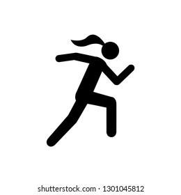 running woman icon vector template