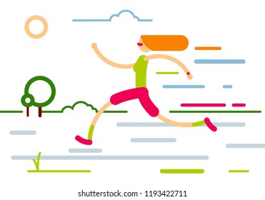 Running woman illustration