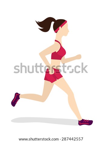 Running Woman Jogging Sportswear Fitness Vector Stock Vector (Royalty ...