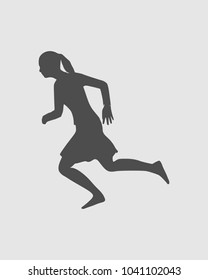 Running woman. Side view silhouette. Sport and recreation