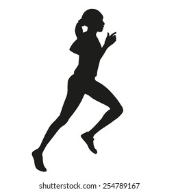 Running woman silhouette