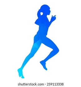 Running woman silhouette