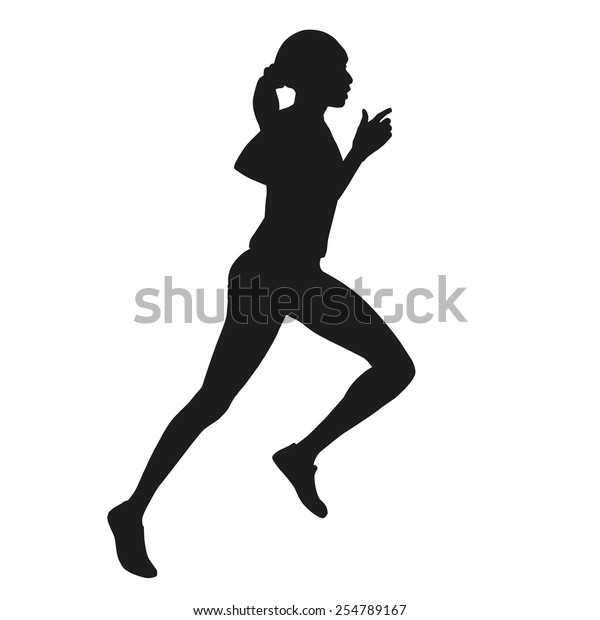 Running Woman Silhouette Stock Vector (Royalty Free) 254789167